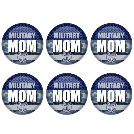 Beistle 2" Blue Camouflage Military Mom Buttons, 6ct.